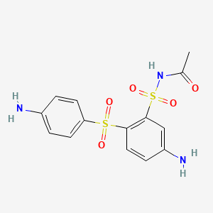 molecular formula C14H15N3O5S2 B1213384 Acetosulfone CAS No. 80-80-8