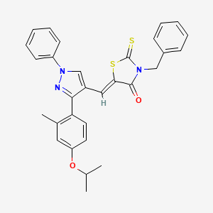 molecular formula C30H27N3O2S2 B12133852 (5Z)-3-benzyl-5-({3-[2-methyl-4-(propan-2-yloxy)phenyl]-1-phenyl-1H-pyrazol-4-yl}methylidene)-2-thioxo-1,3-thiazolidin-4-one 