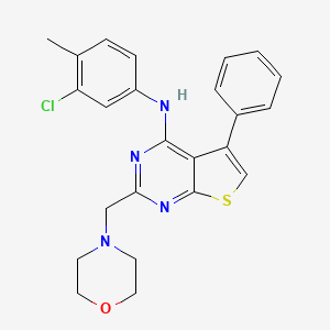 molecular formula C24H23ClN4OS B12133862 N-(3-chloro-4-methylphenyl)-2-(morpholin-4-ylmethyl)-5-phenylthieno[2,3-d]pyrimidin-4-amine 