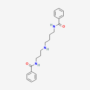 molecular formula C21H27N3O2 B1213394 N-[4-(3-benzamidopropylamino)butyl]benzamide 