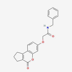 molecular formula C21H19NO4 B12133962 N-benzyl-2-({4-oxo-1H,2H,3H,4H-cyclopenta[c]chromen-7-yl}oxy)acetamide 