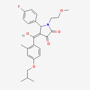 molecular formula C25H28FNO5 B12134010 5-(4-fluorophenyl)-3-hydroxy-1-(2-methoxyethyl)-4-{[2-methyl-4-(2-methylpropoxy)phenyl]carbonyl}-1,5-dihydro-2H-pyrrol-2-one 