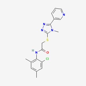 molecular formula C18H18ClN5OS B12134033 N-(2-chloro-4,6-dimethylphenyl)-2-{[4-methyl-5-(pyridin-3-yl)-4H-1,2,4-triazol-3-yl]sulfanyl}acetamide 