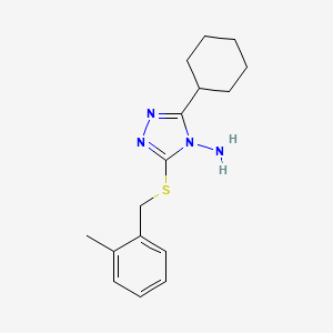 molecular formula C16H22N4S B12134050 3-cyclohexyl-5-[(2-methylbenzyl)sulfanyl]-4H-1,2,4-triazol-4-amine 