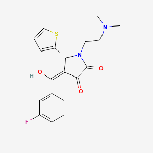 molecular formula C20H21FN2O3S B12134121 1-(2-(Dimethylamino)ethyl)-4-(3-fluoro-4-methylbenzoyl)-3-hydroxy-5-(thiophen-2-yl)-1H-pyrrol-2(5H)-one 