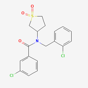 molecular formula C18H17Cl2NO3S B12134150 3-chloro-N-(2-chlorobenzyl)-N-(1,1-dioxidotetrahydrothiophen-3-yl)benzamide 