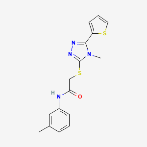 molecular formula C16H16N4OS2 B12134186 2-(4-methyl-5-(2-thienyl)(1,2,4-triazol-3-ylthio))-N-(3-methylphenyl)acetamide 