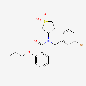 molecular formula C21H24BrNO4S B12134194 N-(3-bromobenzyl)-N-(1,1-dioxidotetrahydrothiophen-3-yl)-2-propoxybenzamide 