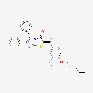 molecular formula C30H28N2O3S B12134226 (2Z)-2-[3-methoxy-4-(pentyloxy)benzylidene]-5,6-diphenylimidazo[2,1-b][1,3]thiazol-3(2H)-one 