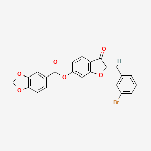 molecular formula C23H13BrO6 B12134238 (2Z)-2-(3-bromobenzylidene)-3-oxo-2,3-dihydro-1-benzofuran-6-yl 1,3-benzodioxole-5-carboxylate 