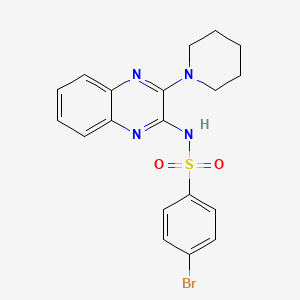 molecular formula C19H19BrN4O2S B12134240 4-bromo-N-[3-(piperidin-1-yl)quinoxalin-2-yl]benzene-1-sulfonamide 