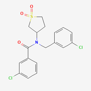 molecular formula C18H17Cl2NO3S B12134284 3-chloro-N-(3-chlorobenzyl)-N-(1,1-dioxidotetrahydrothiophen-3-yl)benzamide 