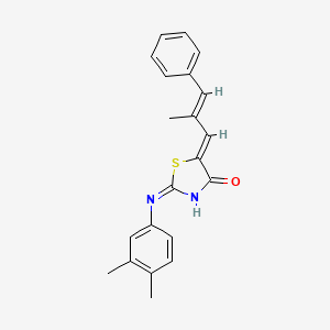 molecular formula C21H20N2OS B12134293 (5Z)-2-[(3,4-dimethylphenyl)amino]-5-[(2E)-2-methyl-3-phenylprop-2-en-1-ylidene]-1,3-thiazol-4(5H)-one 