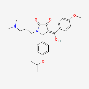 molecular formula C26H32N2O5 B12134345 1-[3-(dimethylamino)propyl]-3-hydroxy-5-(4-isopropoxyphenyl)-4-(4-methoxybenzoyl)-1,5-dihydro-2H-pyrrol-2-one 
