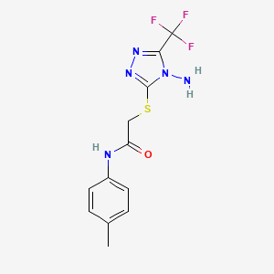 molecular formula C12H12F3N5OS B12134357 2-{[4-amino-5-(trifluoromethyl)-4H-1,2,4-triazol-3-yl]sulfanyl}-N-(4-methylphenyl)acetamide 