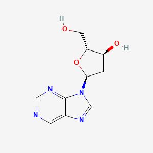 molecular formula C10H12N4O3 B1213439 (2R,3S,5S)-2-(hydroxymethyl)-5-purin-9-yl-tetrahydrofuran-3-ol 