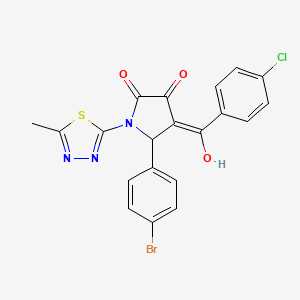 molecular formula C20H13BrClN3O3S B12134401 5-(4-bromophenyl)-4-[(4-chlorophenyl)carbonyl]-3-hydroxy-1-(5-methyl-1,3,4-thiadiazol-2-yl)-1,5-dihydro-2H-pyrrol-2-one 