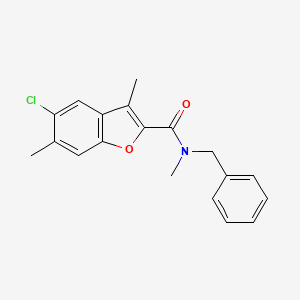 molecular formula C19H18ClNO2 B12134431 N-benzyl-5-chloro-N,3,6-trimethyl-1-benzofuran-2-carboxamide 
