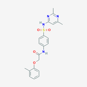 molecular formula C21H22N4O4S B12134444 N-{4-[(2,6-dimethylpyrimidin-4-yl)sulfamoyl]phenyl}-2-(2-methylphenoxy)acetamide 