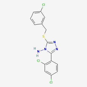 molecular formula C15H11Cl3N4S B12134463 3-(2,4-Dichlorophenyl)-5-[(3-chlorophenyl)methylthio]-1,2,4-triazole-4-ylamine 