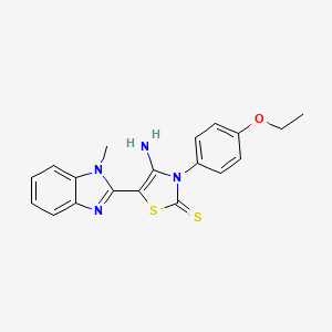 molecular formula C19H18N4OS2 B12134475 4-amino-3-(4-ethoxyphenyl)-5-(1-methyl-1H-benzimidazol-2-yl)-1,3-thiazole-2(3H)-thione 