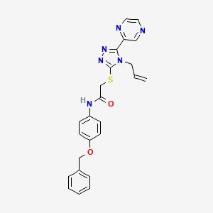 molecular formula C24H22N6O2S B12134489 N-[4-(benzyloxy)phenyl]-2-{[4-(prop-2-en-1-yl)-5-(pyrazin-2-yl)-4H-1,2,4-triazol-3-yl]sulfanyl}acetamide 