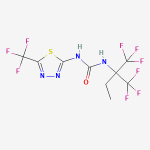 molecular formula C9H7F9N4OS B1213450 1-[5-(Trifluoromethyl)-1,3,4-thiadiazol-2-yl]-3-[1,1,1-trifluoro-2-(trifluoromethyl)butan-2-yl]urea 