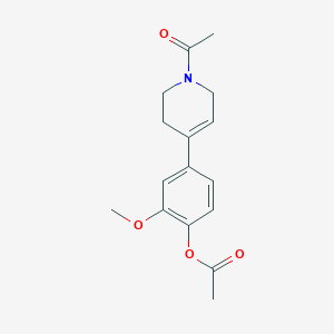 molecular formula C16H19NO4 B1213452 1,2,3,6-Tetrahydropyridine, 1-acetyl-4-[4-acetoxy-5-methoxyphenyl]- 
