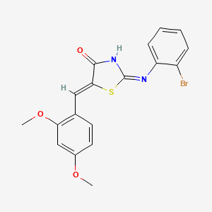 molecular formula C18H15BrN2O3S B12134560 (5Z)-2-[(2-bromophenyl)amino]-5-(2,4-dimethoxybenzylidene)-1,3-thiazol-4(5H)-one 