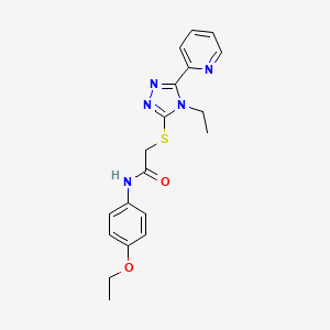 molecular formula C19H21N5O2S B12134565 N-(4-ethoxyphenyl)-2-{[4-ethyl-5-(pyridin-2-yl)-4H-1,2,4-triazol-3-yl]sulfanyl}acetamide 