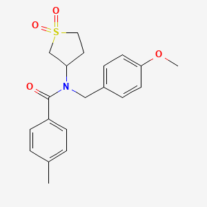 molecular formula C20H23NO4S B12134615 N-(1,1-dioxothiolan-3-yl)-N-[(4-methoxyphenyl)methyl]-4-methylbenzamide 