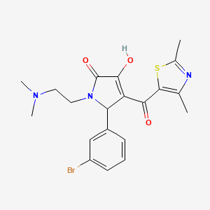 molecular formula C20H22BrN3O3S B12134689 5-(3-bromophenyl)-4-(2,4-dimethyl-1,3-thiazole-5-carbonyl)-1-[2-(dimethylamino)ethyl]-3-hydroxy-2,5-dihydro-1H-pyrrol-2-one 