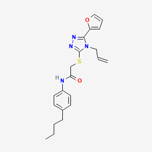 molecular formula C21H24N4O2S B12134733 N-(4-butylphenyl)-2-{[5-(furan-2-yl)-4-(prop-2-en-1-yl)-4H-1,2,4-triazol-3-yl]sulfanyl}acetamide 