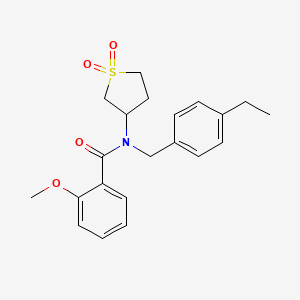 molecular formula C21H25NO4S B12134741 N-(1,1-dioxidotetrahydrothiophen-3-yl)-N-(4-ethylbenzyl)-2-methoxybenzamide 