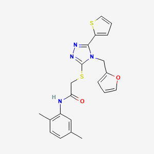 molecular formula C21H20N4O2S2 B12134763 N-(2,5-dimethylphenyl)-2-{[4-(furan-2-ylmethyl)-5-(thiophen-2-yl)-4H-1,2,4-triazol-3-yl]sulfanyl}acetamide 