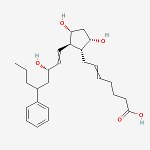 molecular formula C26H38O5 B1213481 7-[(1R,2R,3R,5S)-3,5-dihydroxy-2-[(3S)-3-hydroxy-5-phenyloct-1-enyl]cyclopentyl]hept-5-enoic acid 