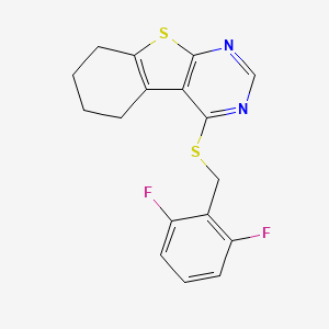 molecular formula C17H14F2N2S2 B12134847 4-[(2,6-Difluorobenzyl)sulfanyl]-5,6,7,8-tetrahydro[1]benzothieno[2,3-d]pyrimidine 