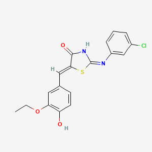 molecular formula C18H15ClN2O3S B12134859 (5Z)-2-[(3-chlorophenyl)amino]-5-(3-ethoxy-4-hydroxybenzylidene)-1,3-thiazol-4(5H)-one 