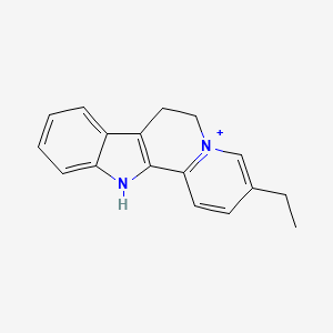 molecular formula C17H17N2+ B1213486 5,6-Dihydroflavopereirine CAS No. 55371-52-3