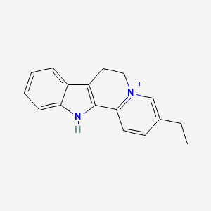 molecular formula C17H17N2+ B1213486 6H-Indolo(2,3-a)quinolizin-5-ium, 3-ethyl-7,12-dihydro- CAS No. 55371-52-3