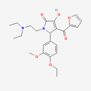 molecular formula C24H30N2O6 B12134866 1-[2-(diethylamino)ethyl]-5-(4-ethoxy-3-methoxyphenyl)-4-(furan-2-ylcarbonyl)-3-hydroxy-1,5-dihydro-2H-pyrrol-2-one 