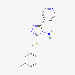 molecular formula C15H15N5S B12134874 3-[(3-Methylphenyl)methylthio]-5-(4-pyridyl)-1,2,4-triazole-4-ylamine 