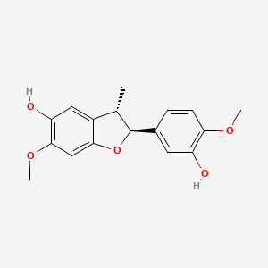 molecular formula C17H18O5 B1213488 (2S,3S)-2-(3-hydroxy-4-methoxyphenyl)-6-methoxy-3-methyl-2,3-dihydro-1-benzofuran-5-ol CAS No. 25089-37-6