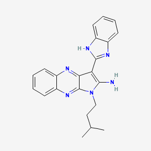 molecular formula C22H22N6 B12134902 3-(1H-benzimidazol-2-yl)-1-(3-methylbutyl)-1H-pyrrolo[2,3-b]quinoxalin-2-amine 