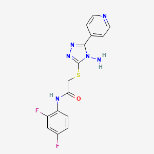 molecular formula C15H12F2N6OS B12134923 2-[(4-amino-5-pyridin-4-yl-1,2,4-triazol-3-yl)sulfanyl]-N-(2,4-difluorophenyl)acetamide 