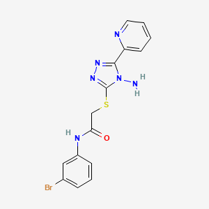 molecular formula C15H13BrN6OS B12134934 2-{[4-amino-5-(pyridin-2-yl)-4H-1,2,4-triazol-3-yl]sulfanyl}-N-(3-bromophenyl)acetamide 