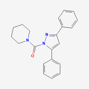 molecular formula C21H21N3O B12134937 3,5-Diphenylpyrazolyl piperidyl ketone 