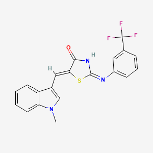 molecular formula C20H14F3N3OS B12135003 (5Z)-5-[(1-methyl-1H-indol-3-yl)methylidene]-2-{[3-(trifluoromethyl)phenyl]amino}-1,3-thiazol-4(5H)-one 