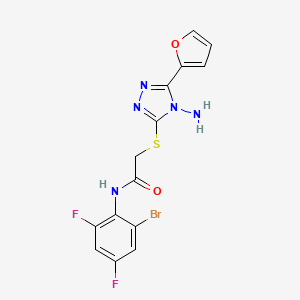 molecular formula C14H10BrF2N5O2S B12135014 C14H10BrF2N5O2S 