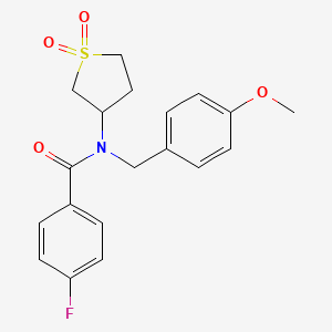 molecular formula C19H20FNO4S B12135058 N-(1,1-dioxidotetrahydrothiophen-3-yl)-4-fluoro-N-(4-methoxybenzyl)benzamide 